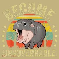 Moodeng Become Ungovernable Funny Baby Hippo Moo Deng Joke Mousepad thumb 1