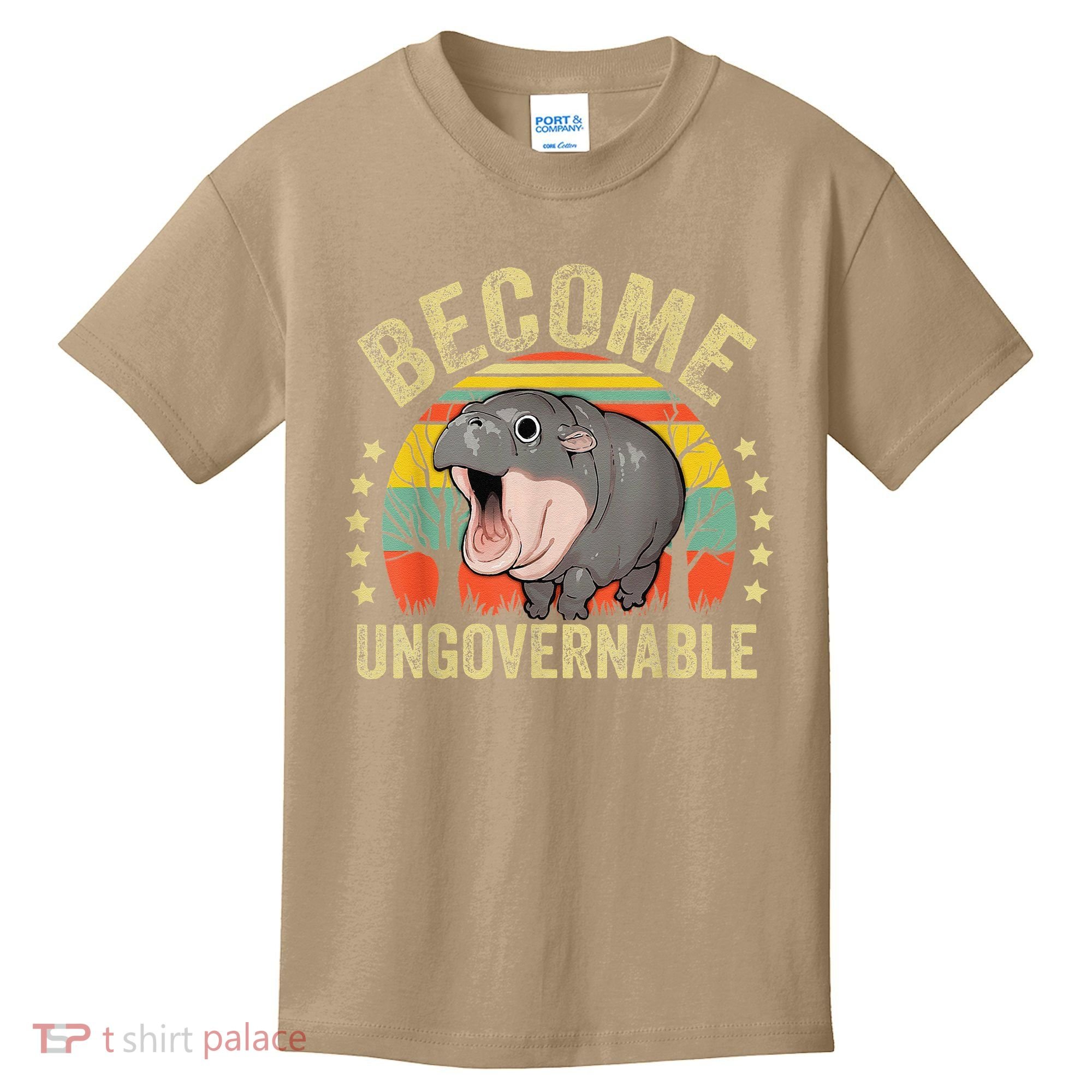 Moodeng Become Ungovernable Funny Baby Hippo Moo Deng Joke Kids T-Shirt