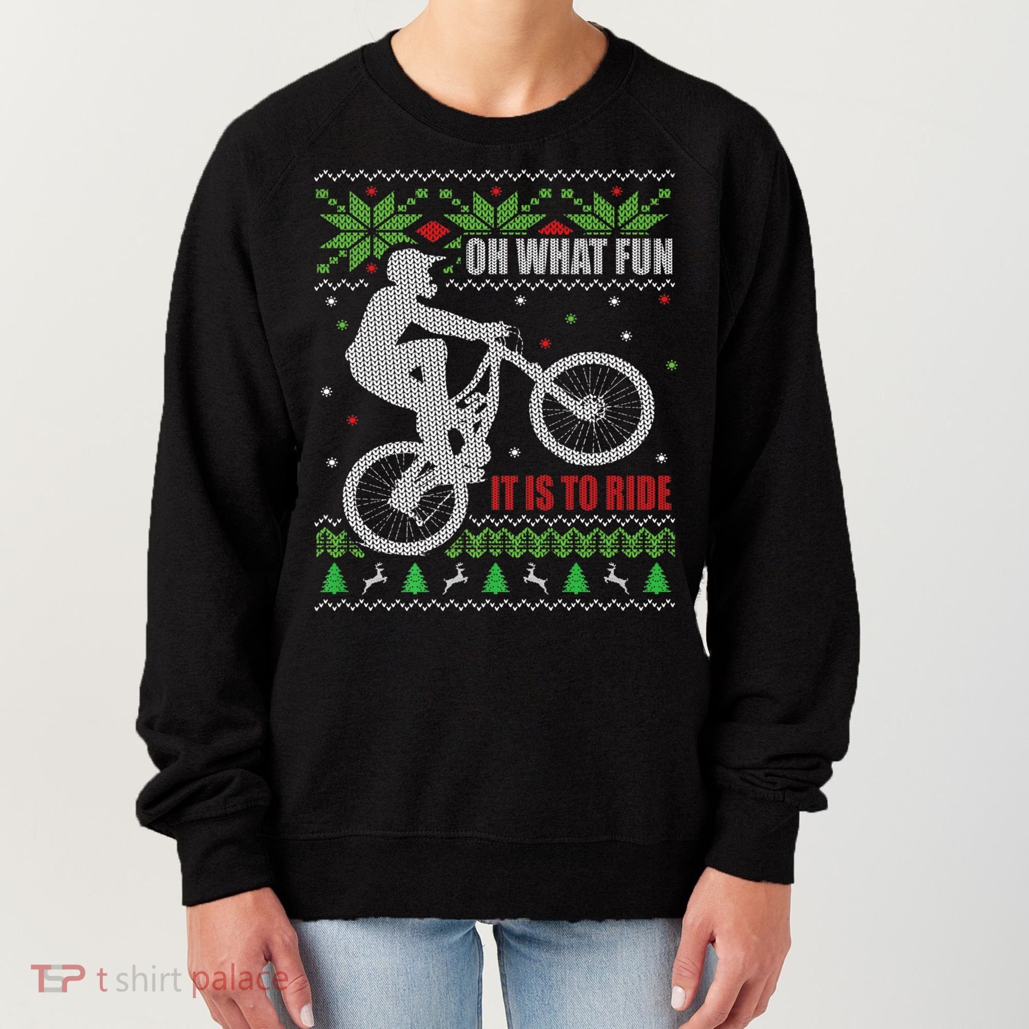 Mountain Bike Ugly Christmas Mountain Biking Gift Women's Sweatshirt
