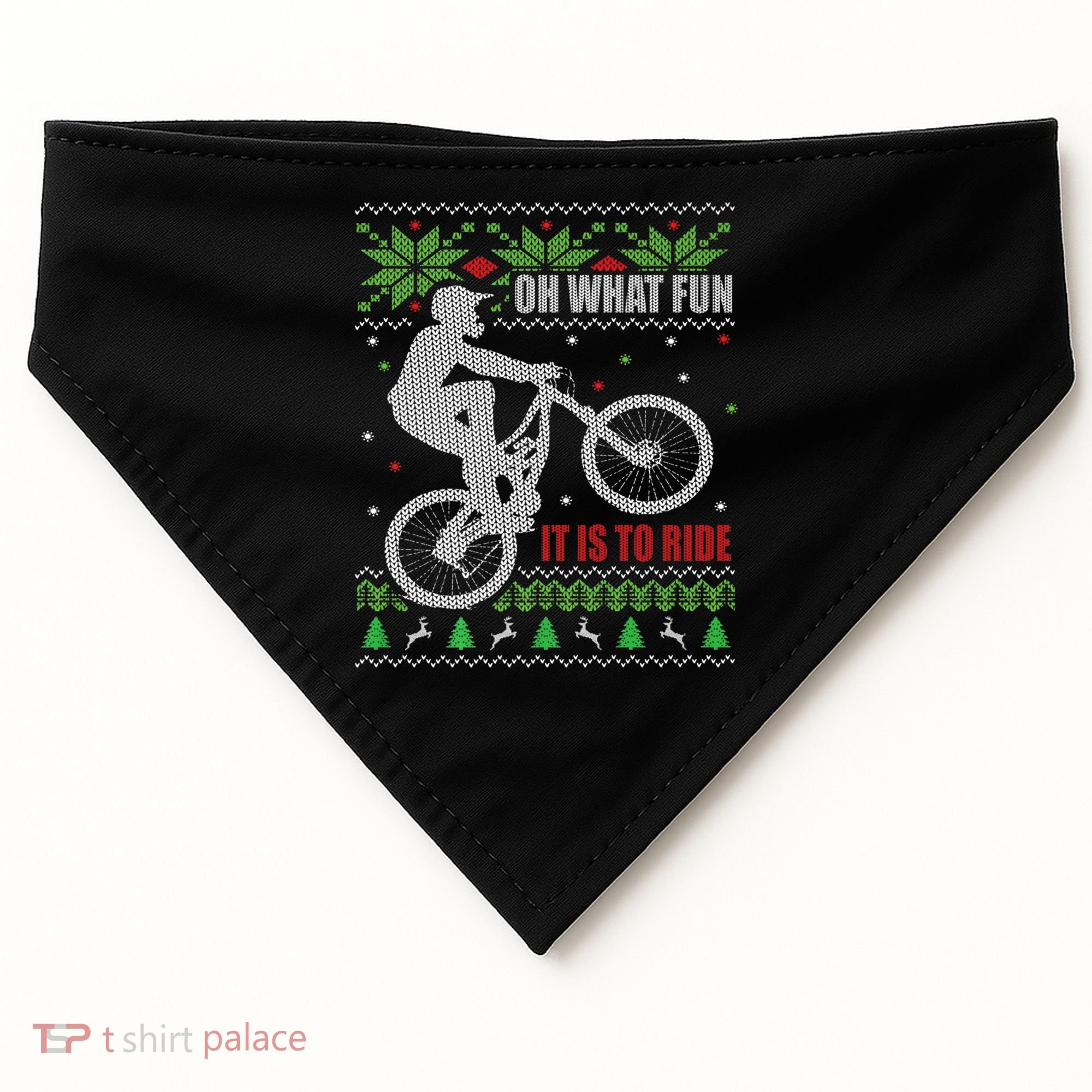 Mountain Bike Ugly Christmas Mountain Biking Gift USA-Made Doggie Bandana