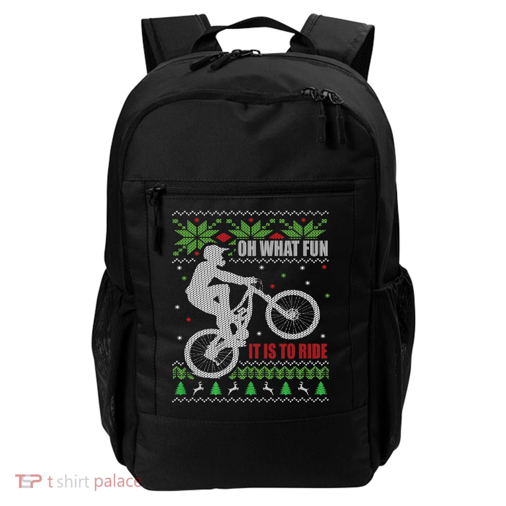 Mountain Bike Ugly Christmas Mountain Biking Gift Backpack