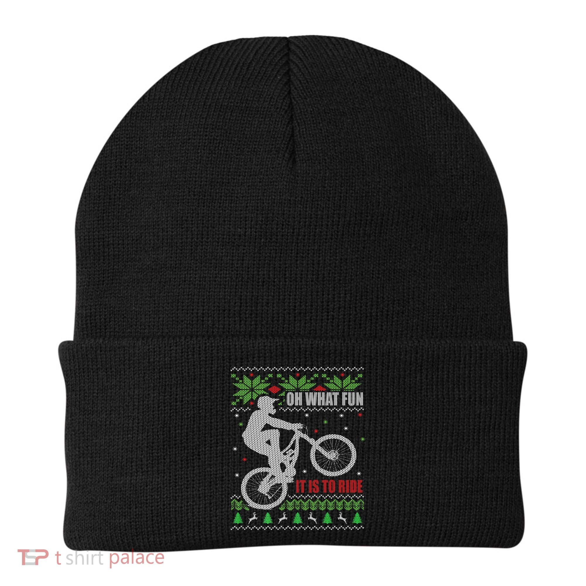Mountain Bike Ugly Christmas Mountain Biking Gift Beanie