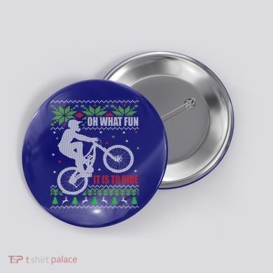 Mountain Bike Ugly Christmas Mountain Biking Gift Button
