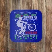 Mountain Bike Ugly Christmas Mountain Biking Gift Coaster thumb 0