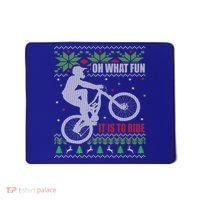 Mountain Bike Ugly Christmas Mountain Biking Gift Mousepad thumb 0