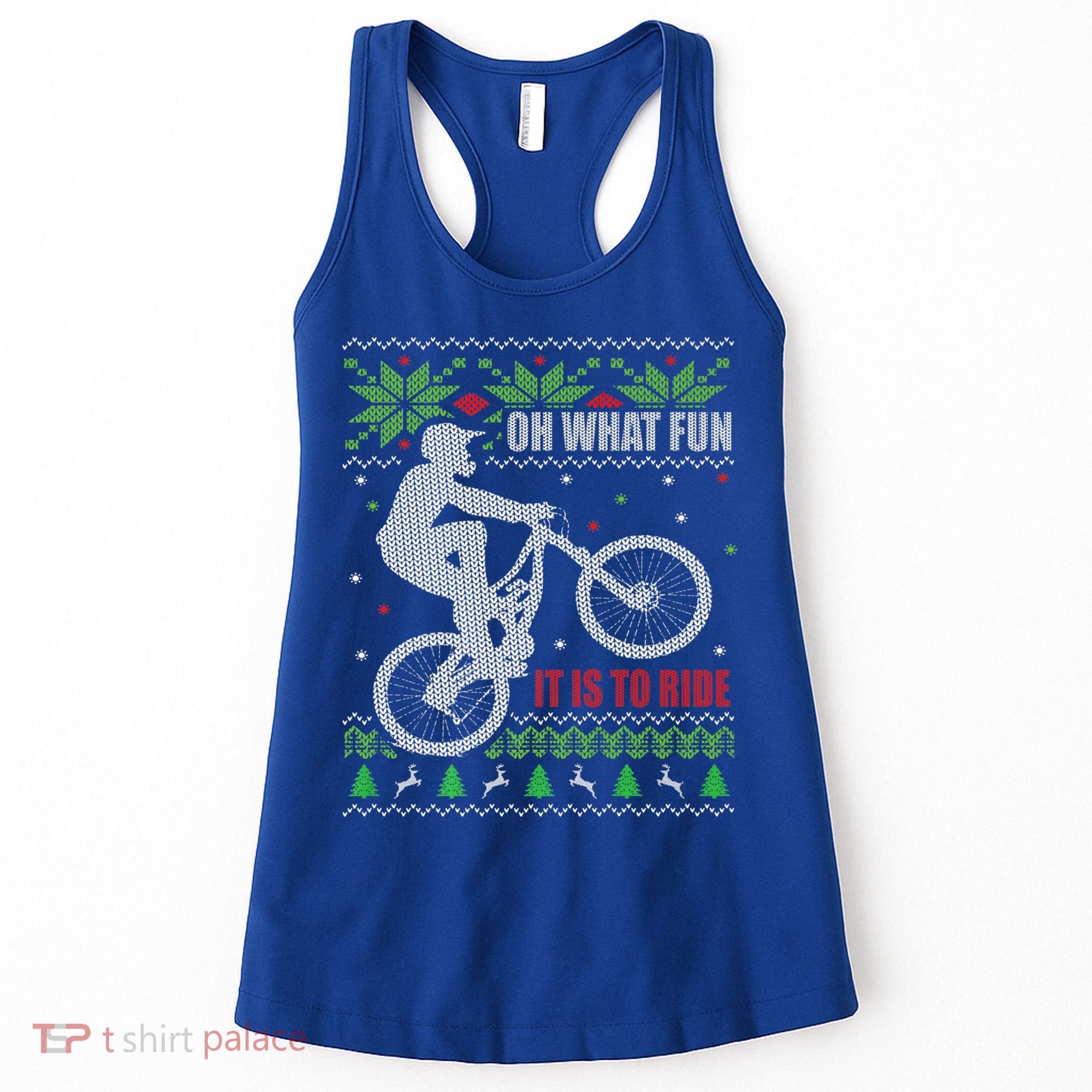 Mountain Bike Ugly Christmas Mountain Biking Gift Women's Tank Top