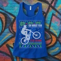 Mountain Bike Ugly Christmas Mountain Biking Gift Women's Tank Top thumb 3