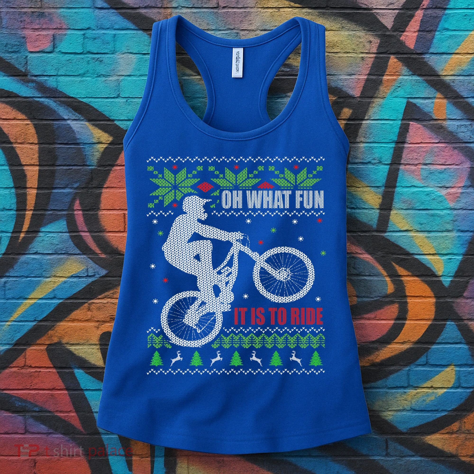 Mountain Bike Ugly Christmas Mountain Biking Gift Women's Tank Top