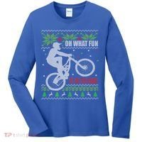 Mountain Bike Ugly Christmas Mountain Biking Gift Women's Long Sleeve Shirt thumb 0