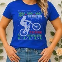 Mountain Bike Ugly Christmas Mountain Biking Gift Women's T-Shirt thumb 2