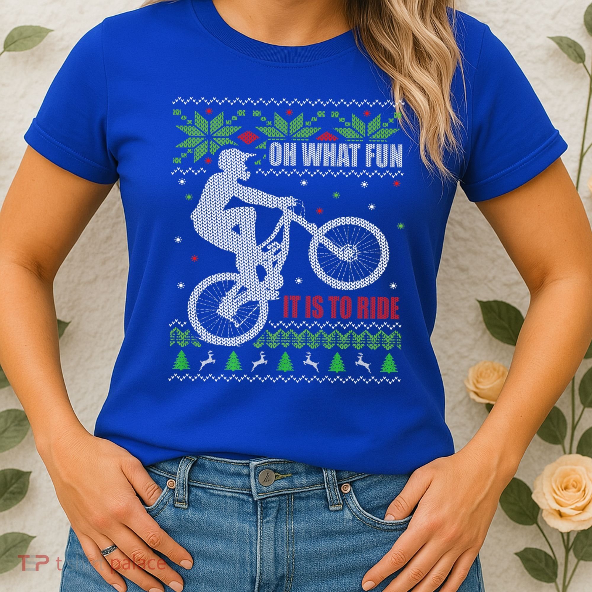 Mountain Bike Ugly Christmas Mountain Biking Gift Women's T-Shirt