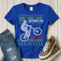 Mountain Bike Ugly Christmas Mountain Biking Gift Women's T-Shirt thumb 3