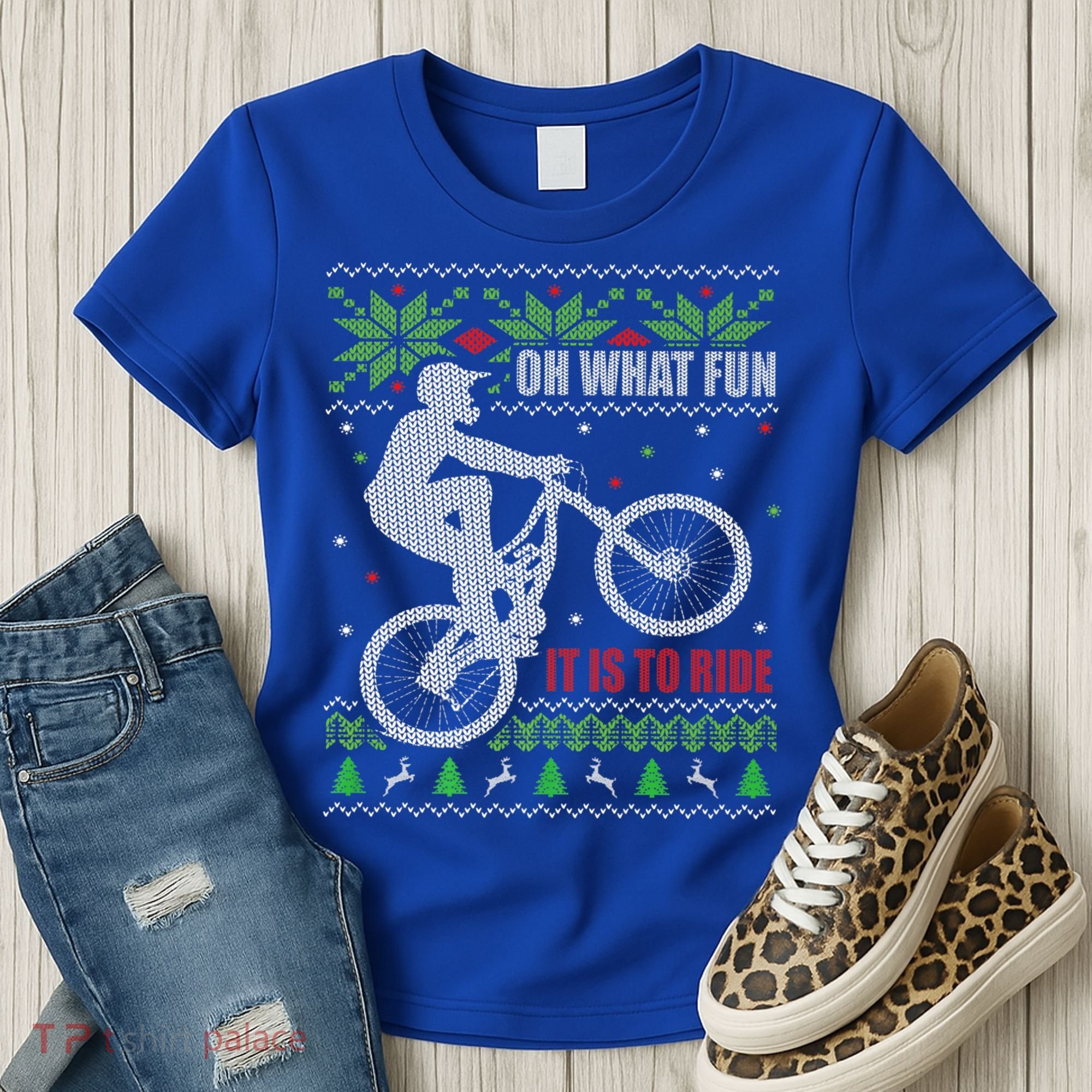 Mountain Bike Ugly Christmas Mountain Biking Gift Women's T-Shirt