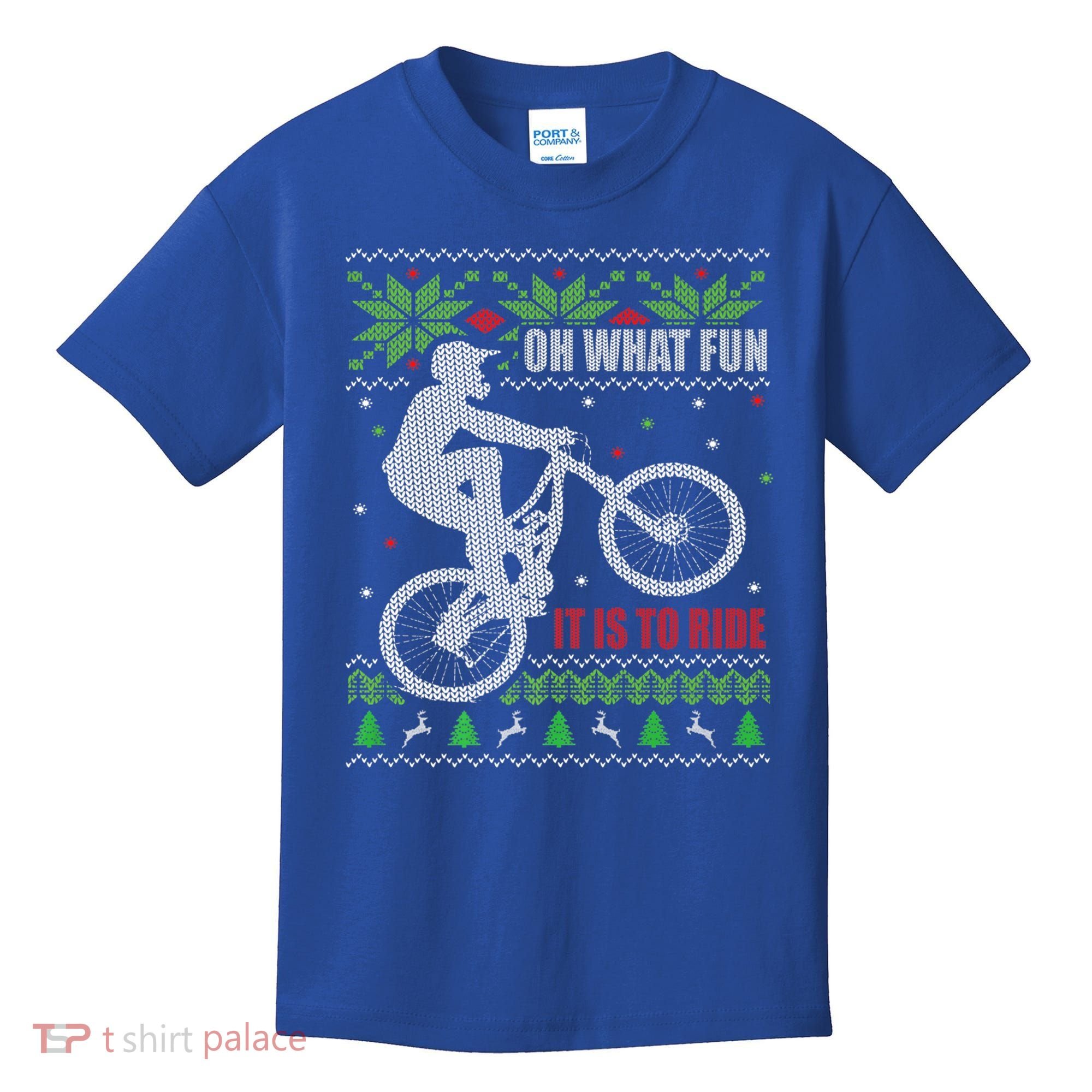 Mountain Bike Ugly Christmas Mountain Biking Gift Kids T-Shirt