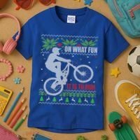 Mountain Bike Ugly Christmas Mountain Biking Gift Kids T-Shirt thumb 3