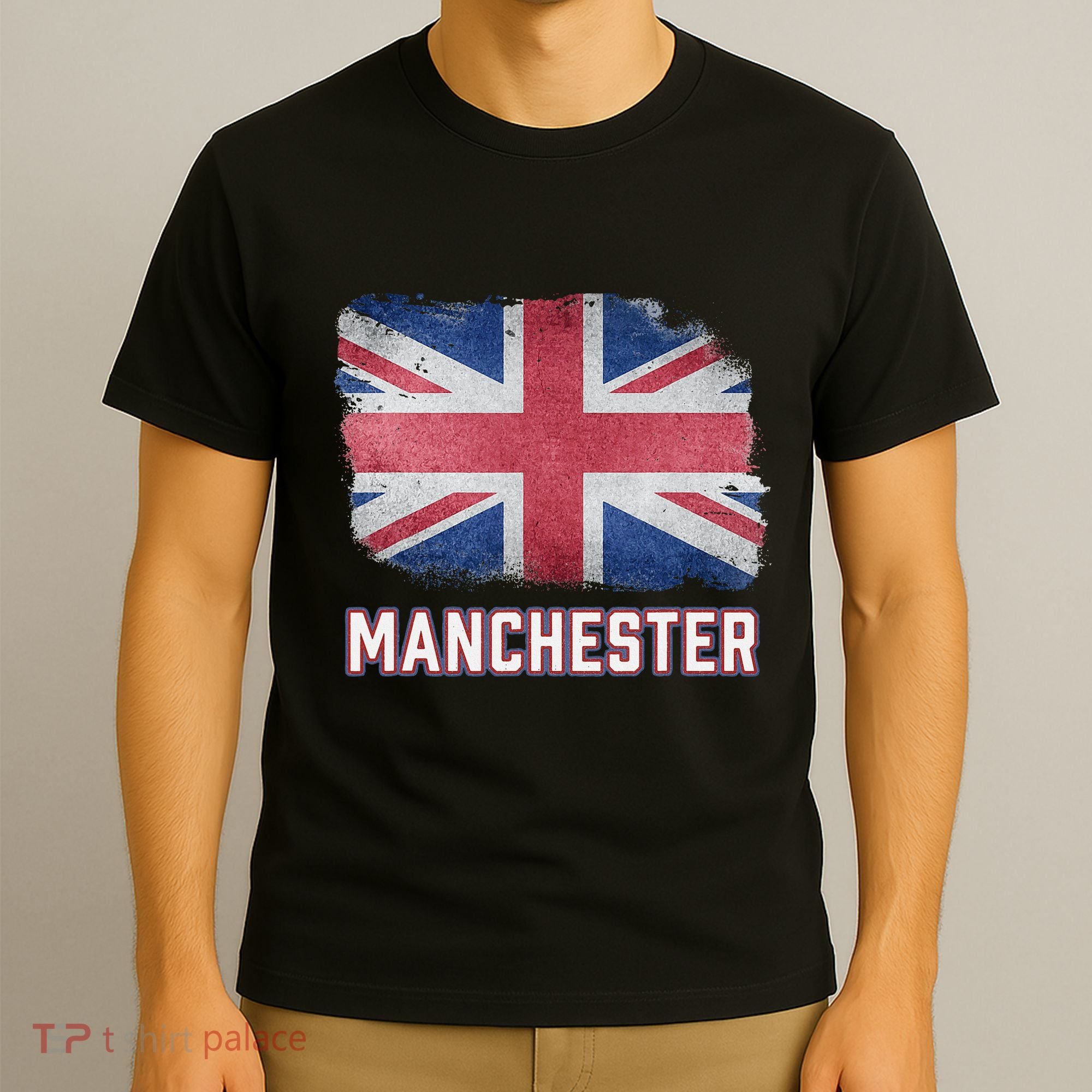 Manchester British United Kingdom Flag Vintage Uk Souvenir T-Shirt
