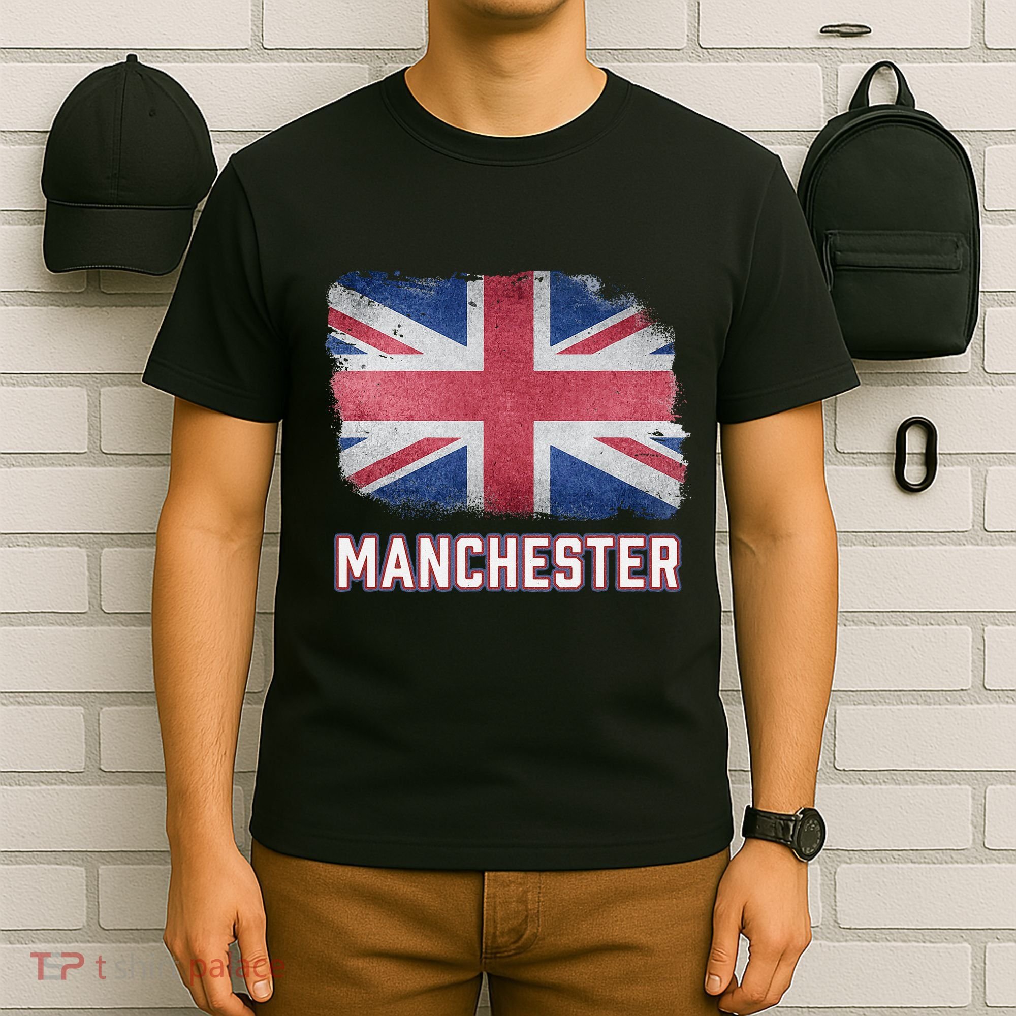 Manchester British United Kingdom Flag Vintage Uk Souvenir T-Shirt