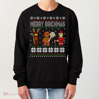 Merry Brickmas Ugly Christmas Block Brick Building  Women's Sweatshirt