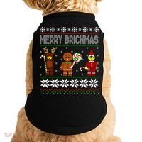 Merry Brickmas Ugly Christmas Block Brick Building  Doggie Tank thumb 0