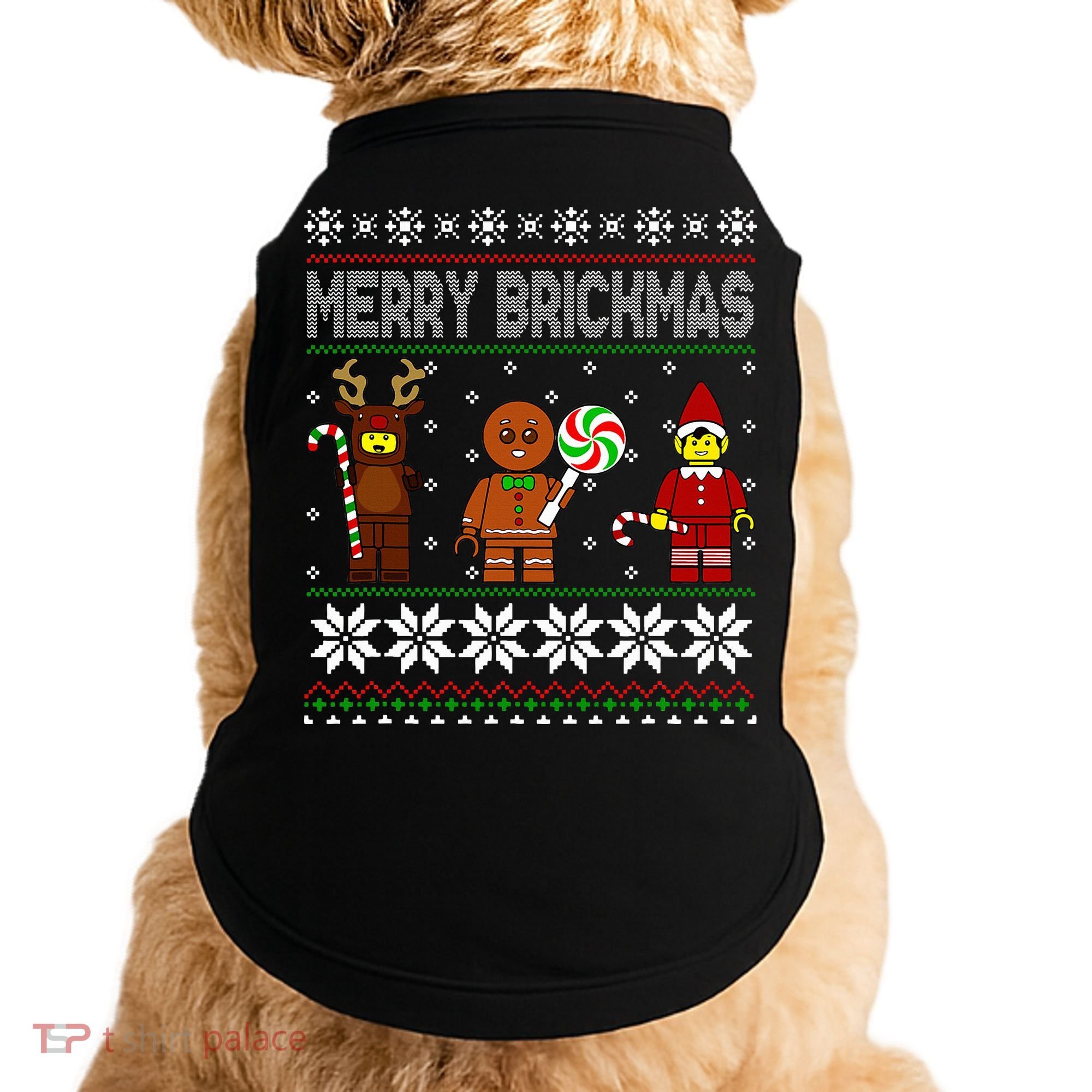 Merry Brickmas Ugly Christmas Block Brick Building  Doggie Tank