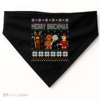 Merry Brickmas Ugly Christmas Block Brick Building  USA-Made Doggie Bandana thumb 0