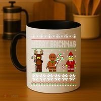 Merry Brickmas Ugly Christmas Block Brick Building  Coffee Mug thumb 4