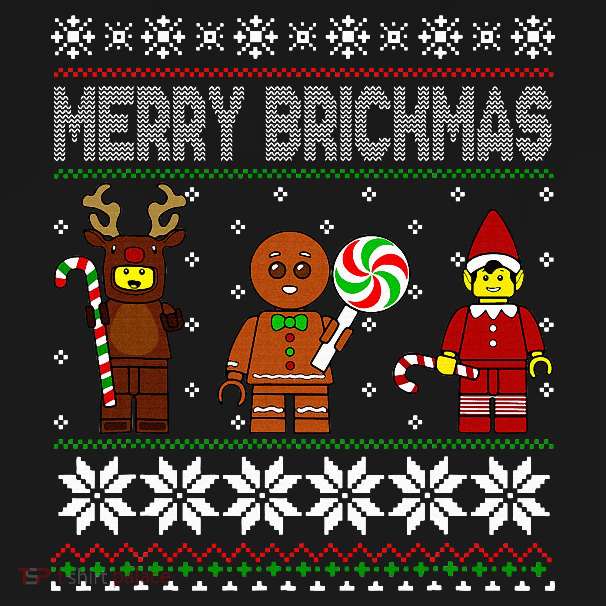 Merry Brickmas Ugly Christmas Block Brick Building  Coaster
