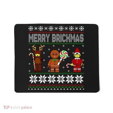 Merry Brickmas Ugly Christmas Block Brick Building  Mousepad