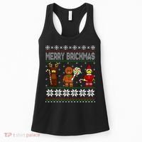 Merry Brickmas Ugly Christmas Block Brick Building  Women's Tank Top thumb 0