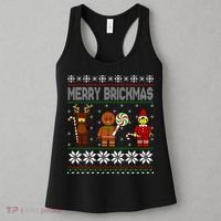 Merry Brickmas Ugly Christmas Block Brick Building  Women's Tank Top thumb 3