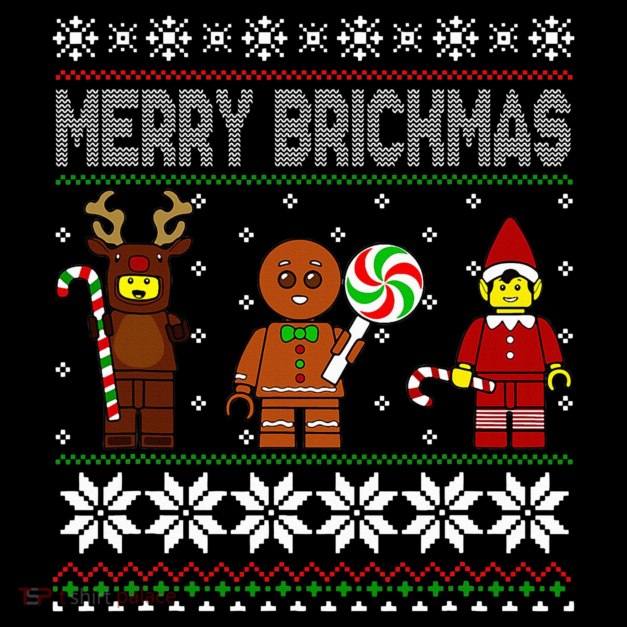Merry Brickmas Ugly Christmas Block Brick Building  Women's Tank Top