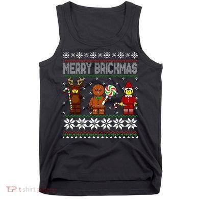 Merry Brickmas Ugly Christmas Block Brick Building  Tank Top