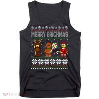 Merry Brickmas Ugly Christmas Block Brick Building  Tank Top thumb 0