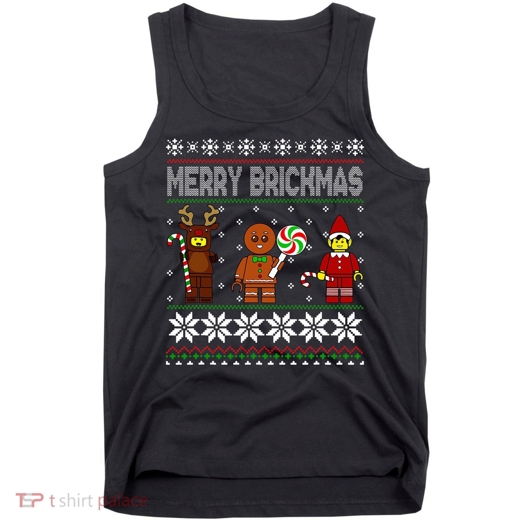 Merry Brickmas Ugly Christmas Block Brick Building  Tank Top