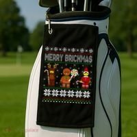 Merry Brickmas Ugly Christmas Block Brick Building  Golf Towel thumb 2