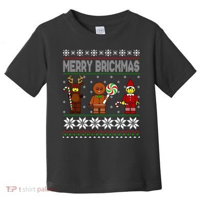 Merry Brickmas Ugly Christmas Block Brick Building  Toddler T-Shirt