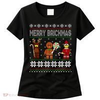 Merry Brickmas Ugly Christmas Block Brick Building  Women's T-Shirt thumb 0