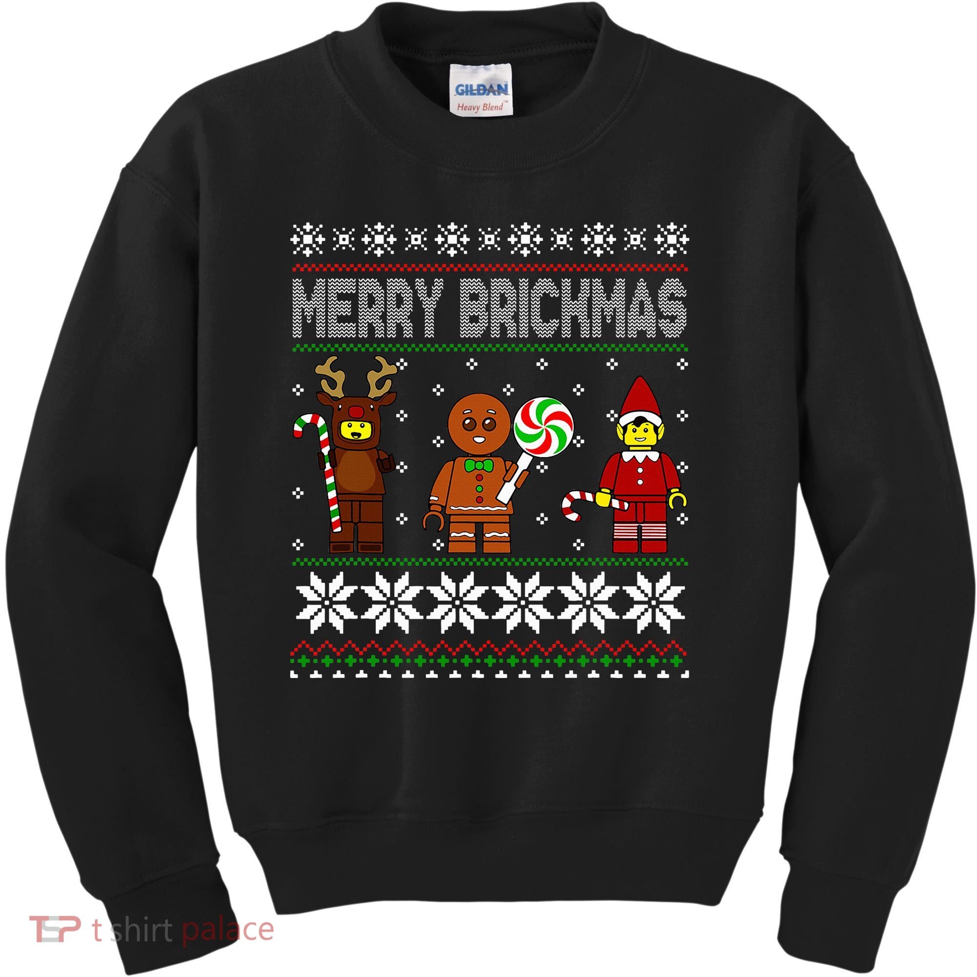 Merry Brickmas Ugly Christmas Block Brick Building  Kids Sweatshirt