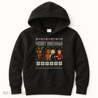 Merry Brickmas Ugly Christmas Block Brick Building  Kids Hoodie thumb 0