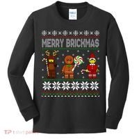 Merry Brickmas Ugly Christmas Block Brick Building  Kids Long Sleeve Shirt thumb 0