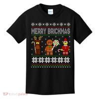 Merry Brickmas Ugly Christmas Block Brick Building  Kids T-Shirt thumb 0