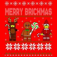 Merry Brickmas Ugly Christmas Block Brick Building  Santa Hat thumb 1