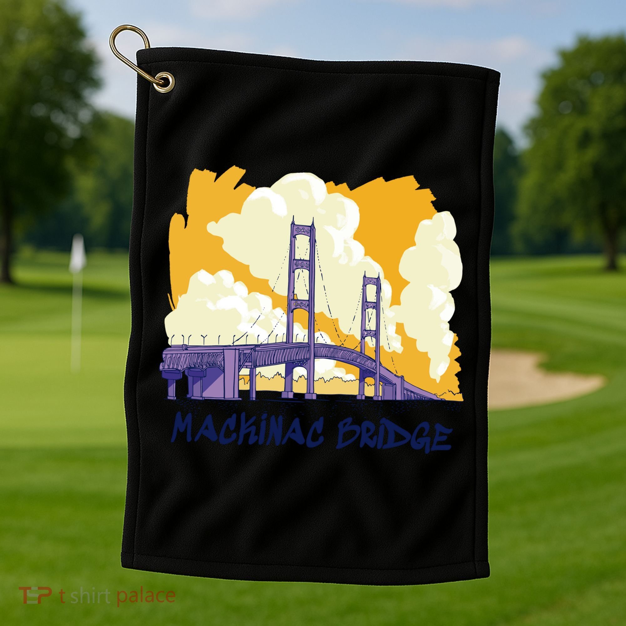 Mackinac Bridge US Travel Golf Towel