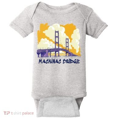 Mackinac Bridge US Travel Baby Bodysuit