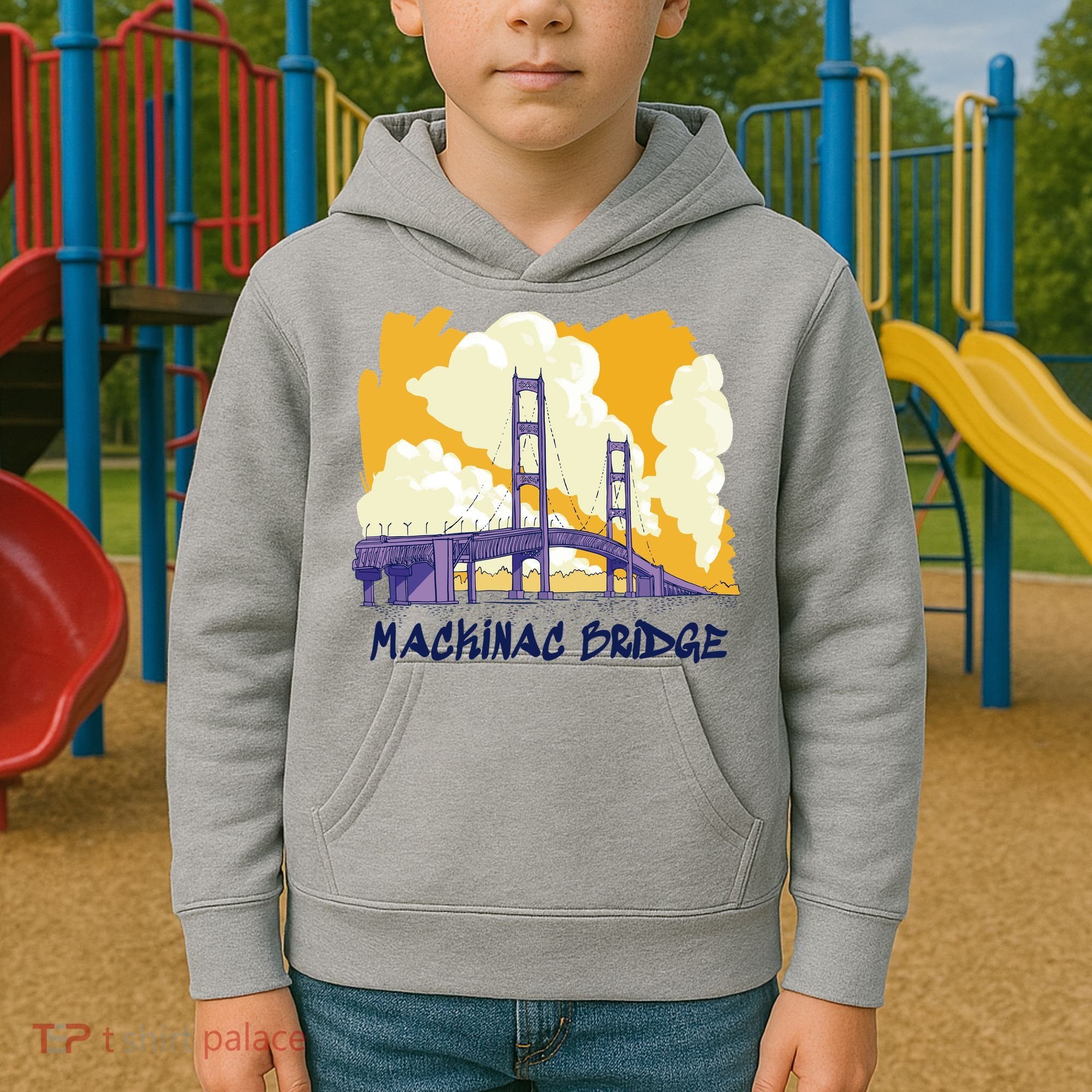Mackinac Bridge US Travel Kids Hoodie