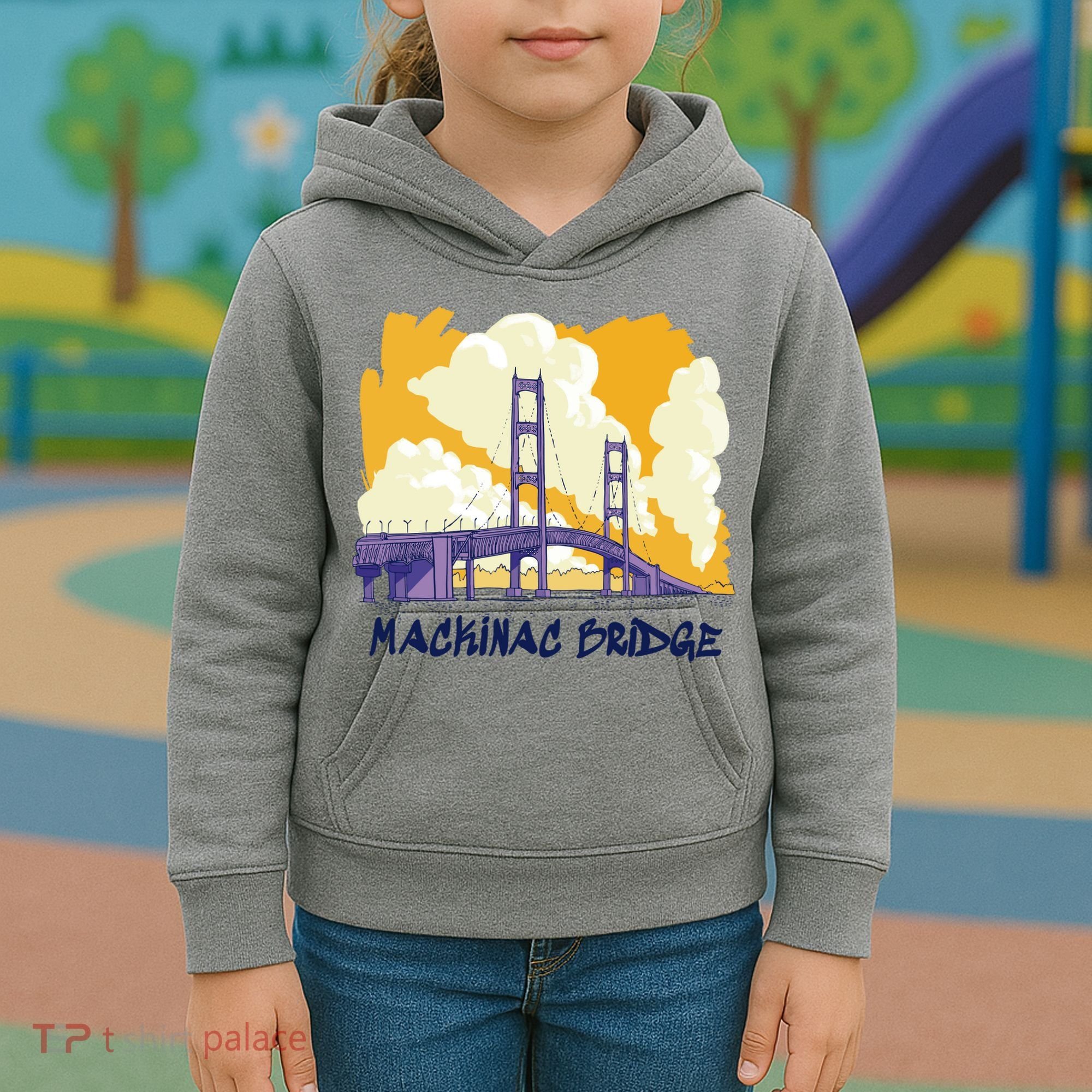 Mackinac Bridge US Travel Kids Hoodie