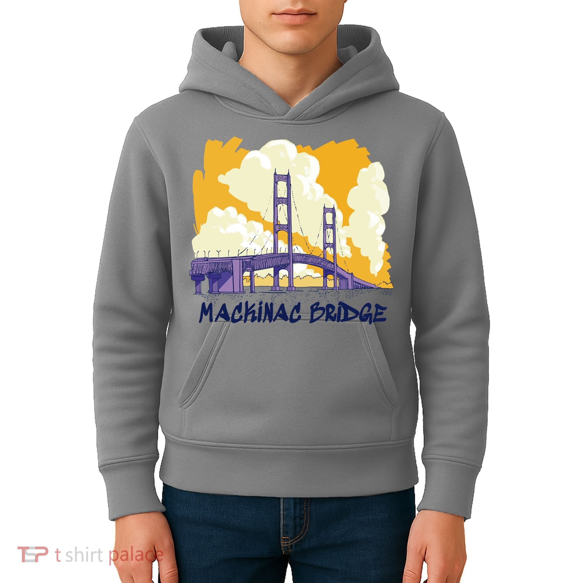 Mackinac Bridge US Travel Kids Hoodie