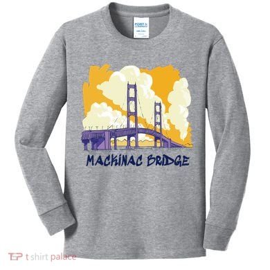 Mackinac Bridge US Travel Kids Long Sleeve Shirt