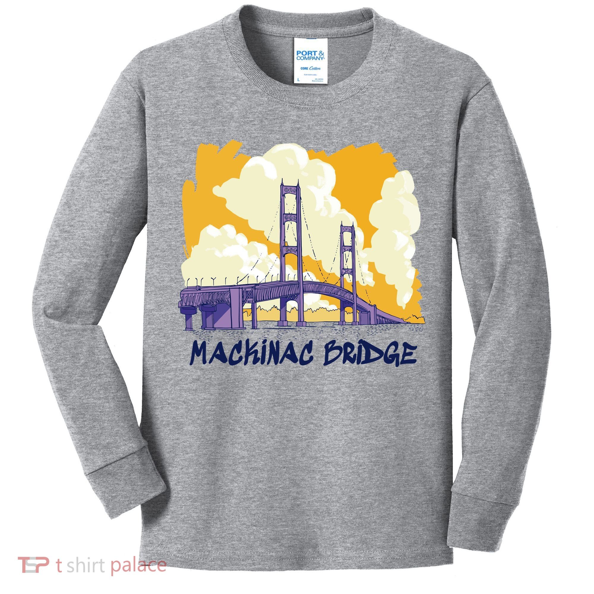 Mackinac Bridge US Travel Kids Long Sleeve Shirt
