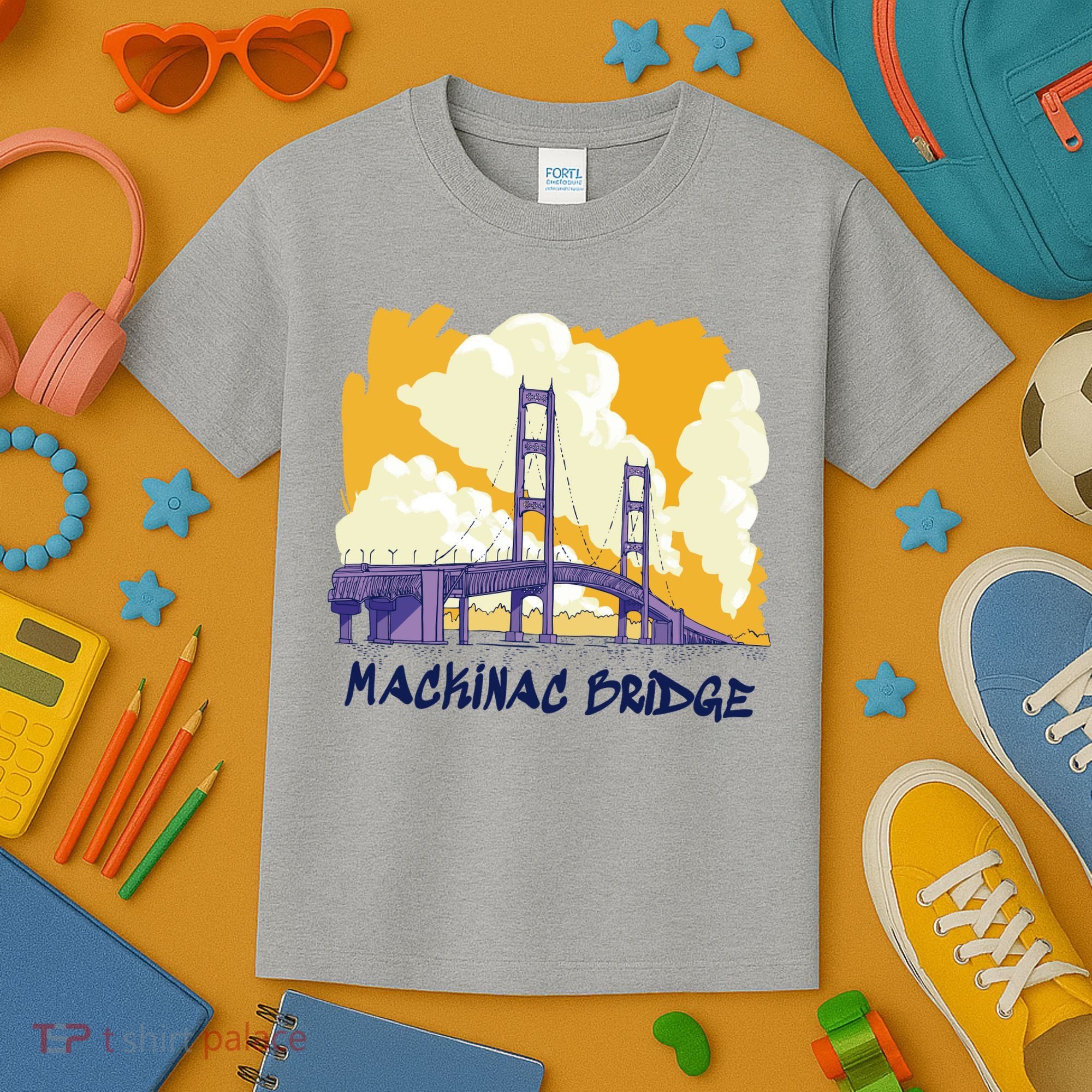 Mackinac Bridge US Travel Kids T-Shirt